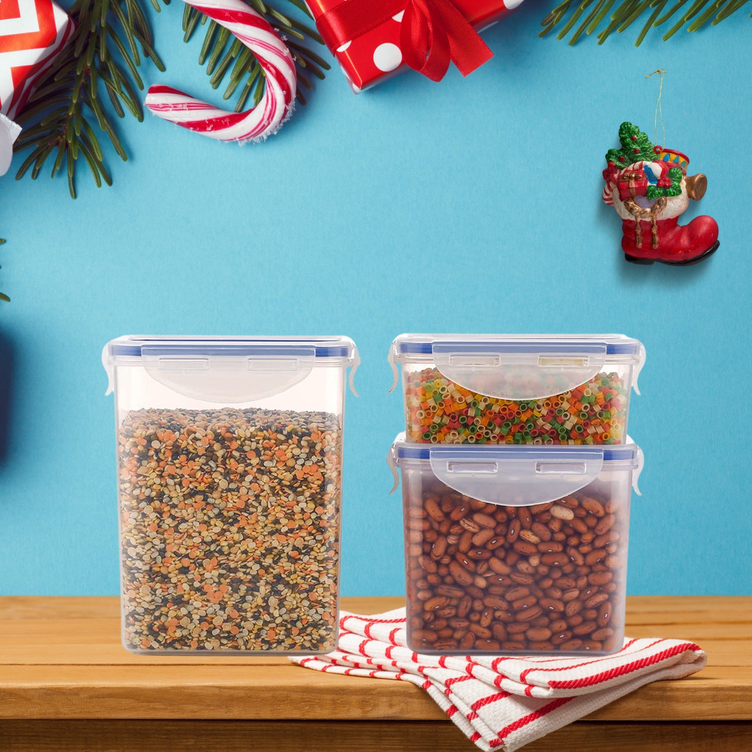 5800 Classics Rectangular Plastic Airtight Food Storage Containers With Leak Proof Locking Lid Storage Container Set Of 3 Pc( Approx Capacity 500ml1000ml1500ml Transparent) 5800 Classics Rectangular Plastic Airtight Food Storage Containers With Leak Proof Locking Lid Storage Container Set Of 3 Pc( Approx Capacity 500ml1000ml1500ml Transparent)